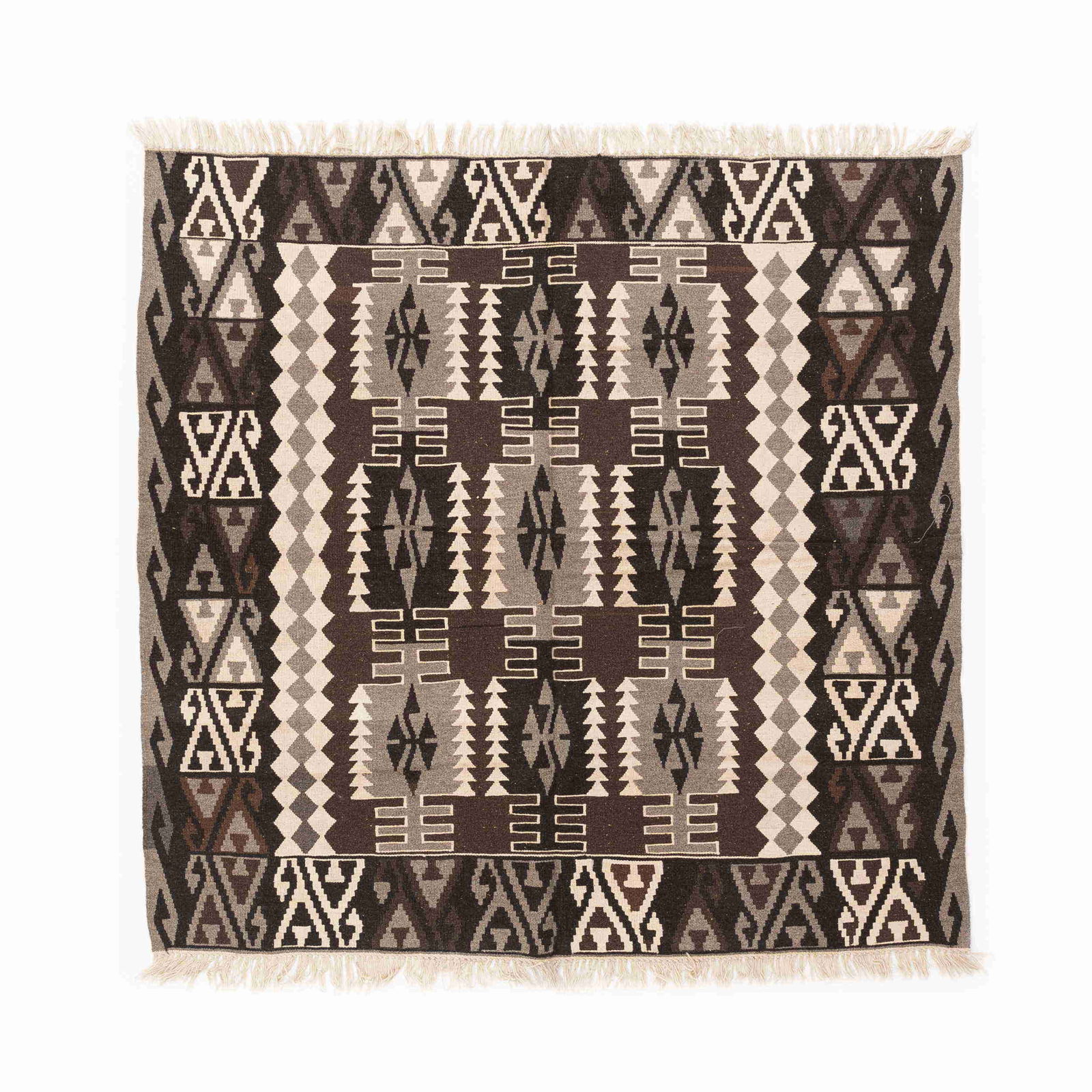 Authentic Handmade Kayseri Wool On Wool Kilim 74.8x74.8 (1 of 8)