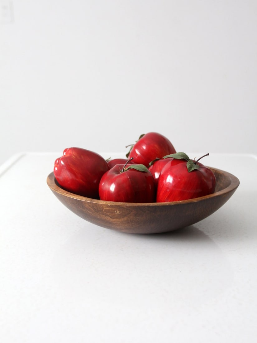 Handcrafted Antique Wooden Bowl 11 x 10.25 in Unique Decor (1 of 8)