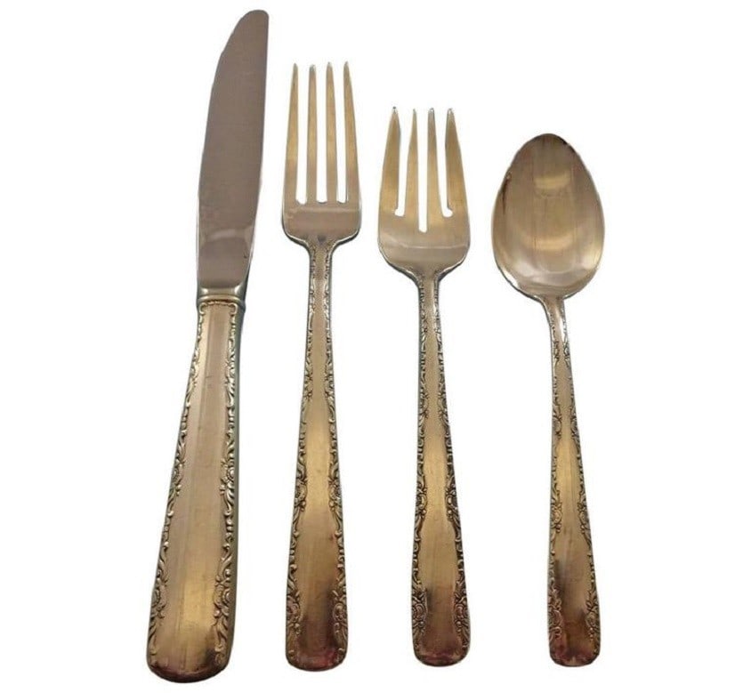 Gorham Camellia Sterling Silver Flatware Set for 8 - 32 Pieces with Storage Chest (1 of 5)