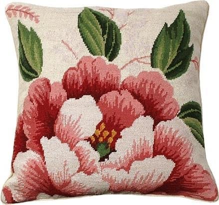 Vibrant Floral Victorian Style 18 Inch Needlepoint Throw Pillow (1 of 1)