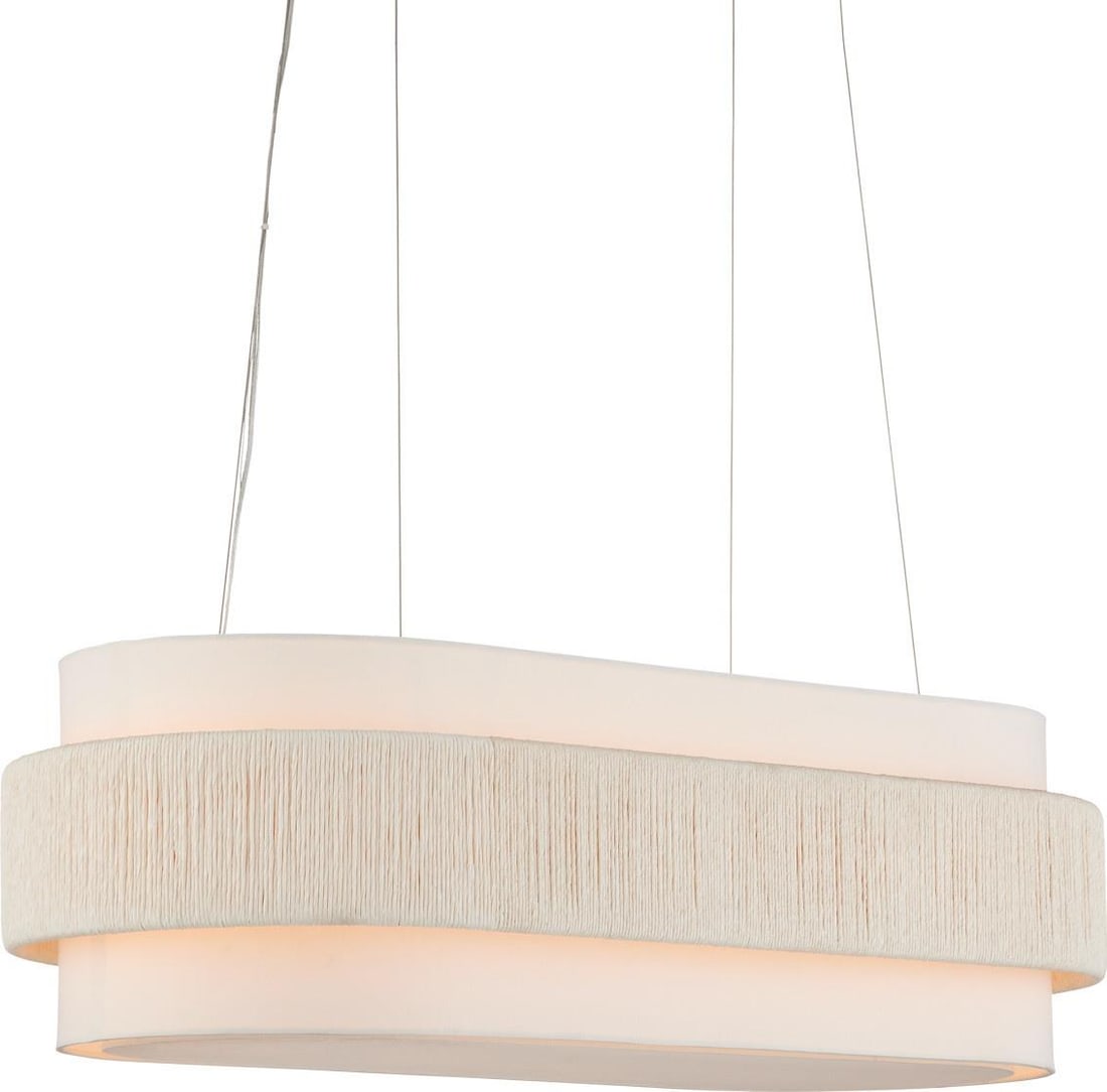 Currey Monreale Oval Chandelier Shantung Shade 5 Bulbs Dimmable (1 of 7)