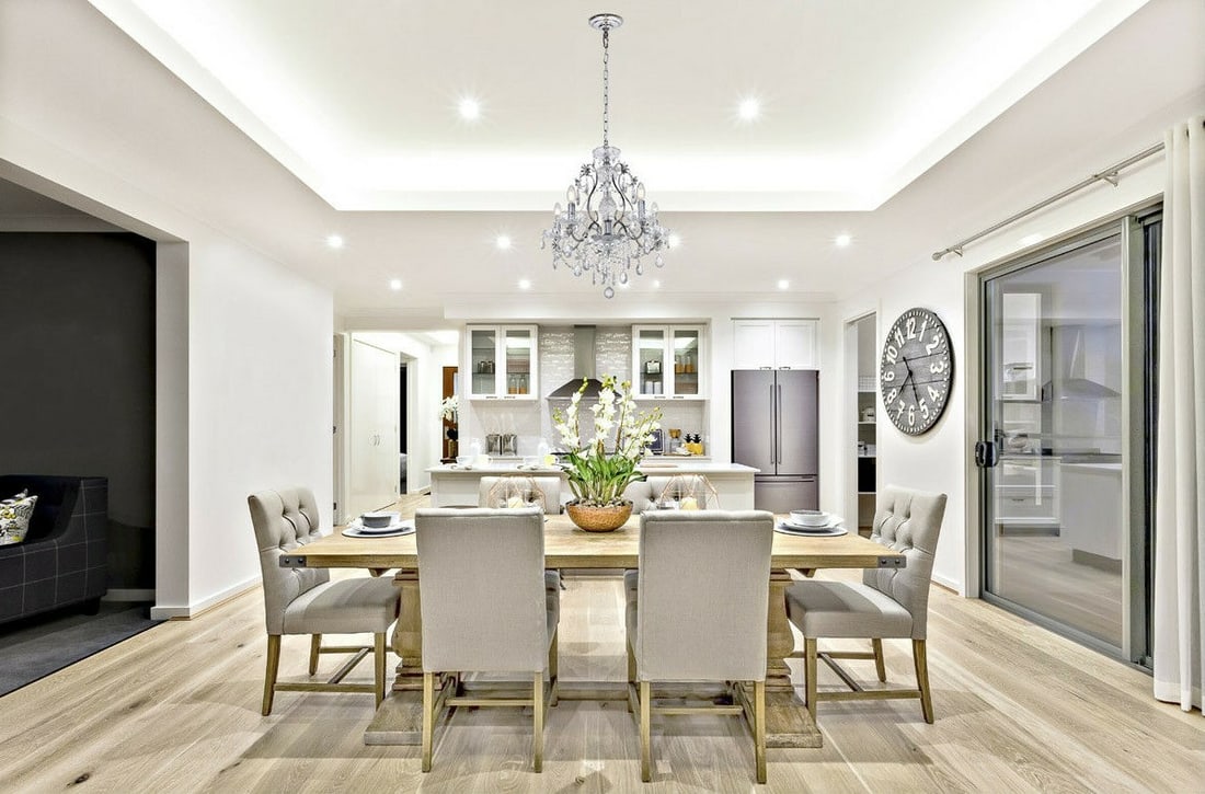 Living District Voltaire Chrome 5-Light Crystal Chandelier 22in: Living District Voltaire Chrome 5-Light Crystal Chandelier 22in Elevate your home decor with this stunning Crystal Chandelier, featuring a chic chrome finish and a charming shabby and chic design. Thi