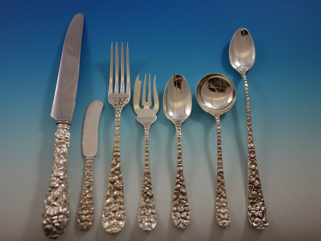 Schofield Baltimore Rose Sterling Silver Flatware Set 59 pcs with Storage Chest (1 of 11)