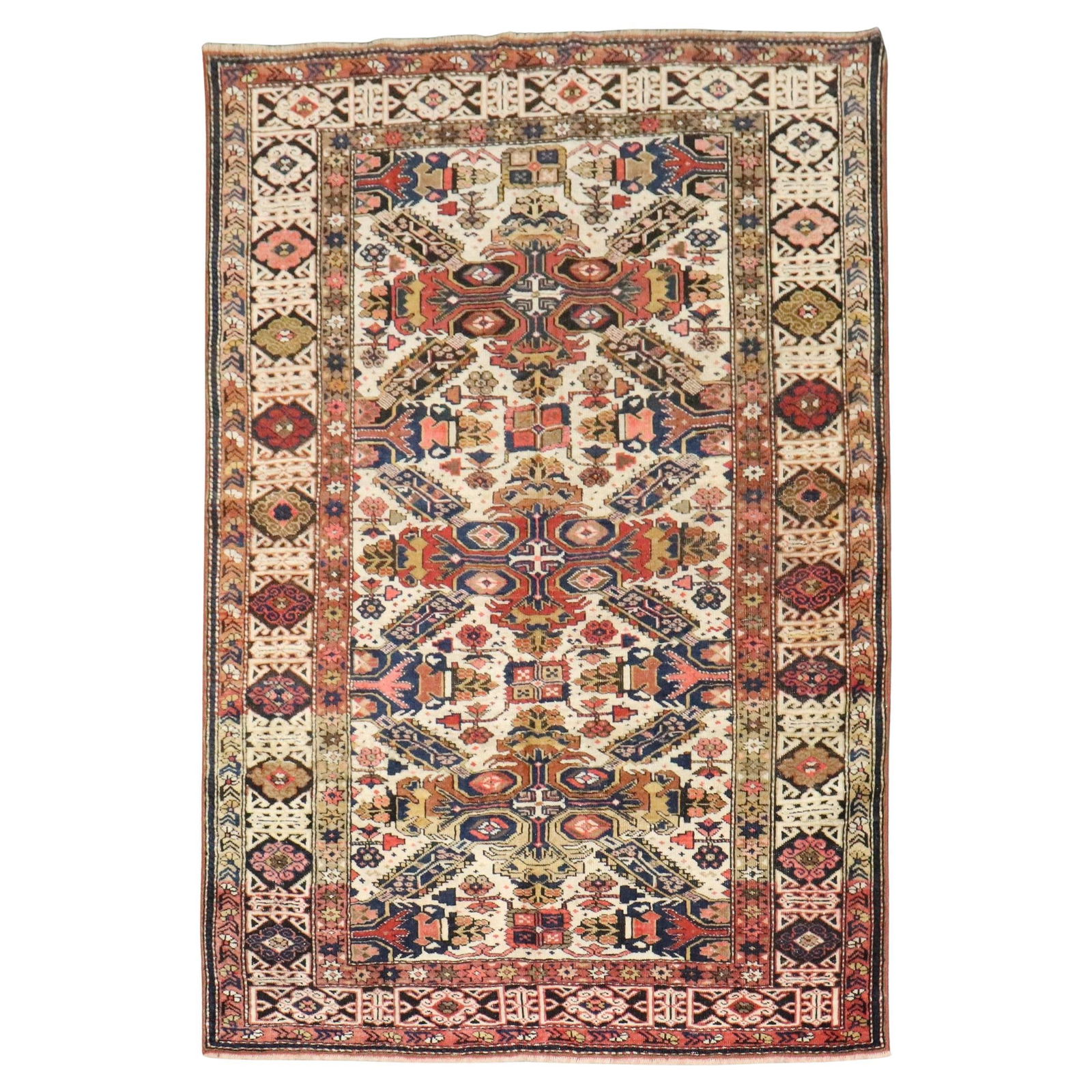 Antique Zeychour Kuba Rug Early 20th Century Hand-Knotted Wool 40 x 57 (1 of 8)