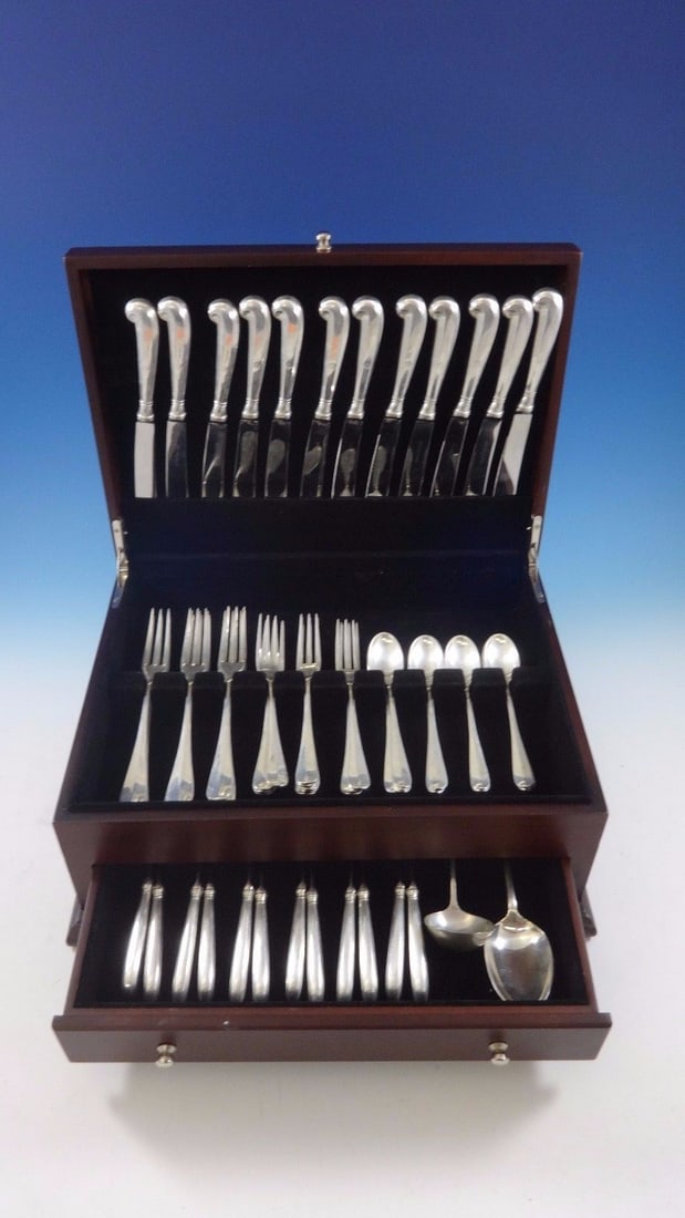 Stieff Queen Anne Williamsburg Sterling Silver Flatware Set 62 Pieces with Storage Chest (1 of 6)