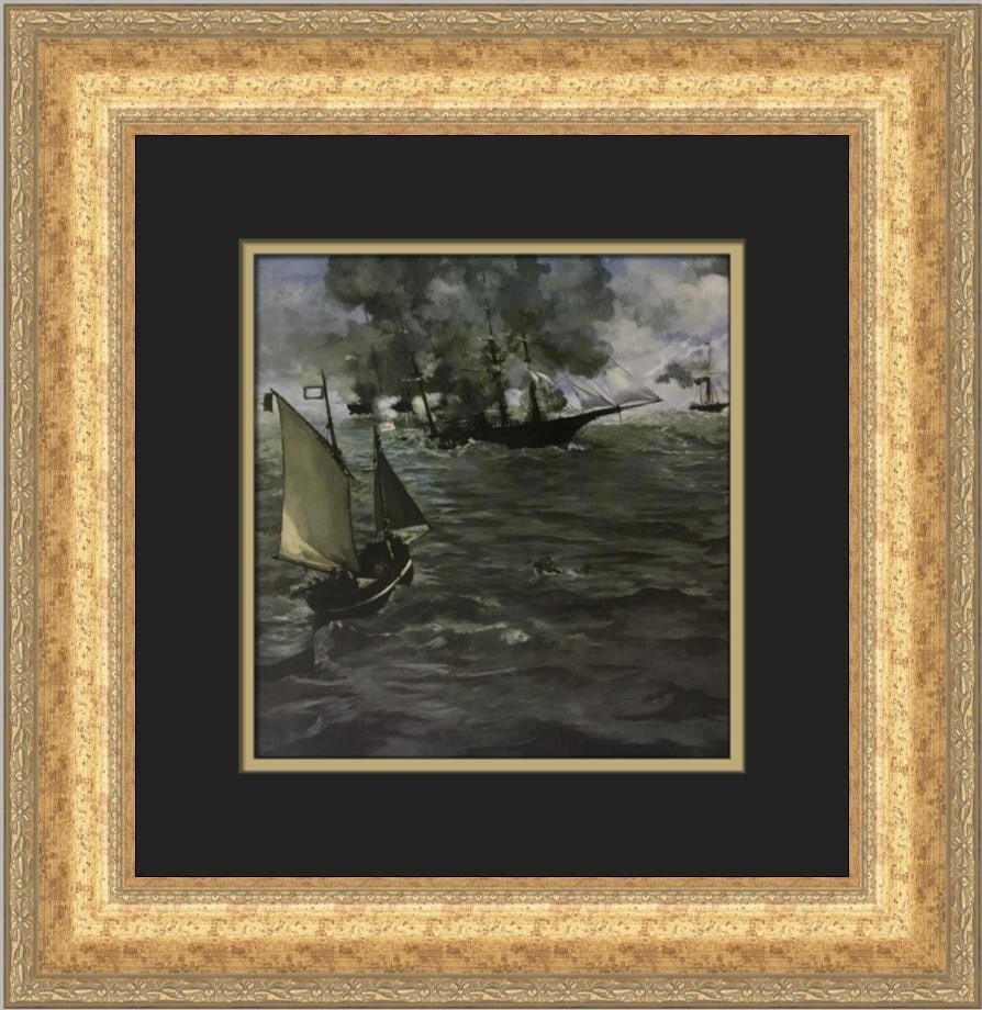 Edouard Manet Combat of the Kearsarge and The Alabama Framed Print 17x17 (1 of 2)