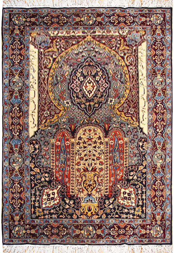 4.1 x 6 Hand-Knotted Tabriz Area Rug Multi-Color Persian Design (1 of 7)