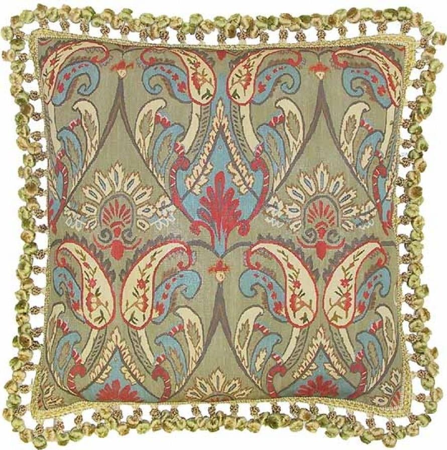 Provence Home Red Blue Aubusson Throw Pillow 22x22 Handmade Silk: Provence Home Red Blue Aubusson Throw Pillow 22x22 Handmade Silk Enhance your home decor with this stunning Red and Blue Aubusson Pillow, showcasing a classic elegance that complements various interio