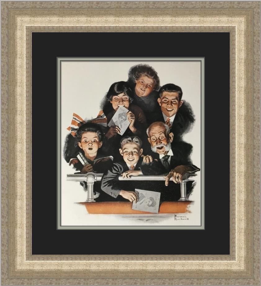 Norman Rockwell Picture Palace Custom Framed Art Print 1975 (1 of 2)