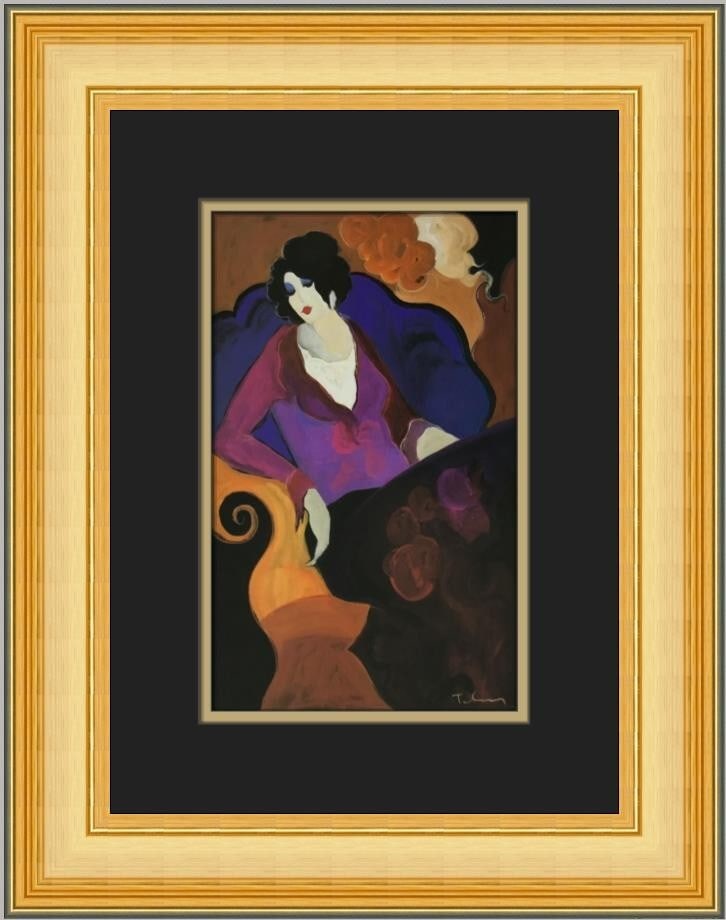 Itzchak Tarkay Estelle Custom Framed Print 1979 Contemporary Art (1 of 2)