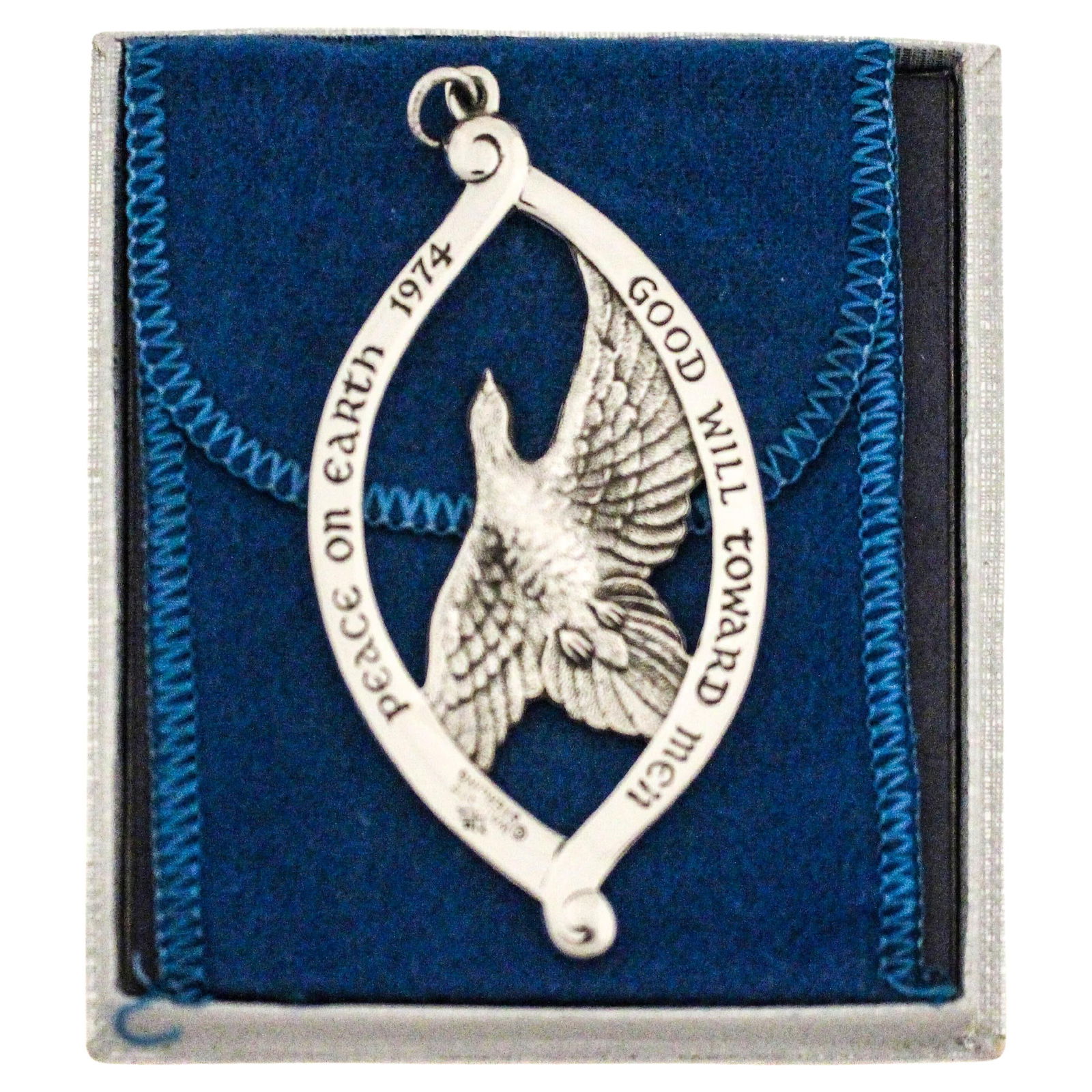 1974 Sterling Silver Christmas Dove Ornament Peace on Earth (1 of 5)