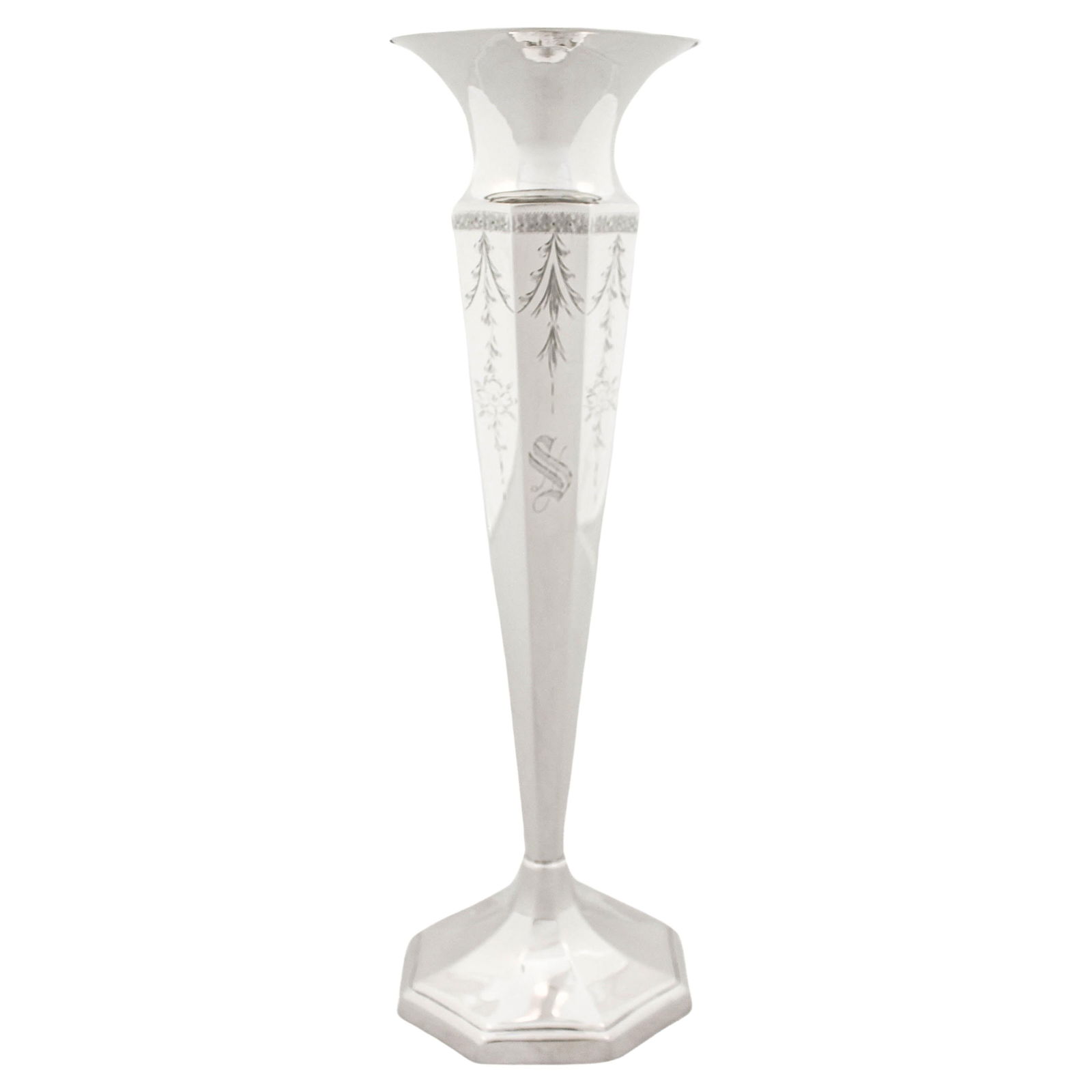 Vintage Sterling Silver Vase by Victor Siedman 16 in Tapered Design (1 of 8)