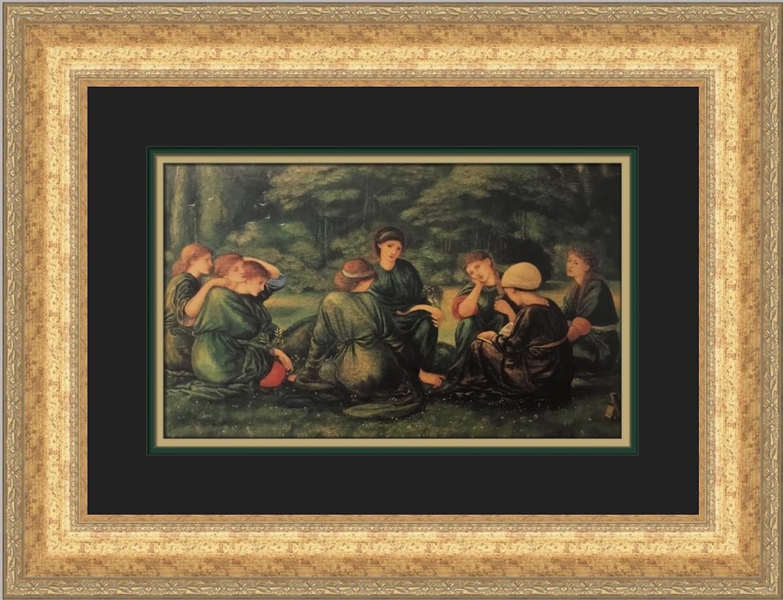 Edward Burne-Jones Green Summer Custom Framed Aesthetic Print 1987 (1 of 2)