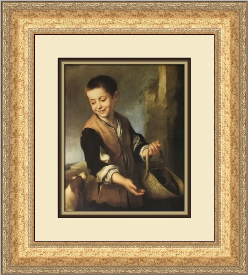 Bartolome E Murillo A Boy with a Dog Custom Framed Print 19x17: Bartolome E Murillo A Boy with a Dog Custom Framed Print 19x17 This captivating custom framed print titled "A Boy with a Dog" by Bartolome E Murillo is a stunning representation of Expressionism Reali