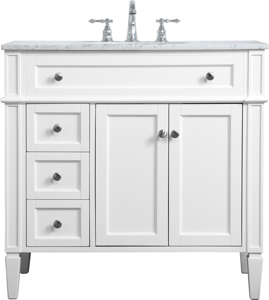 Contemporary Elegant White Bathroom Vanity with Storage (1 of 1)