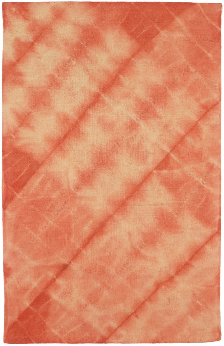 Hand-Tufted Modern Abstract Coral Red Area Rug 5x8 ft (1 of 14)