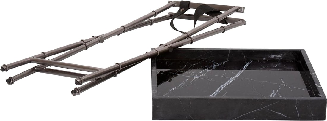 Howard Elliott Talbot Square Tray Table Marble Steel (1 of 7)