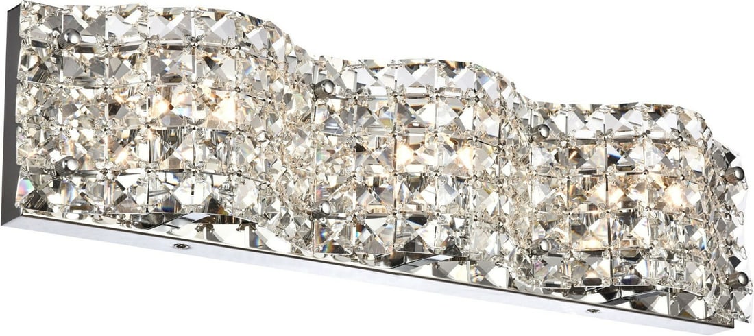 Ollie 3 Light Chrome Wall Sconce with Crystals 20.6 inch (1 of 6)