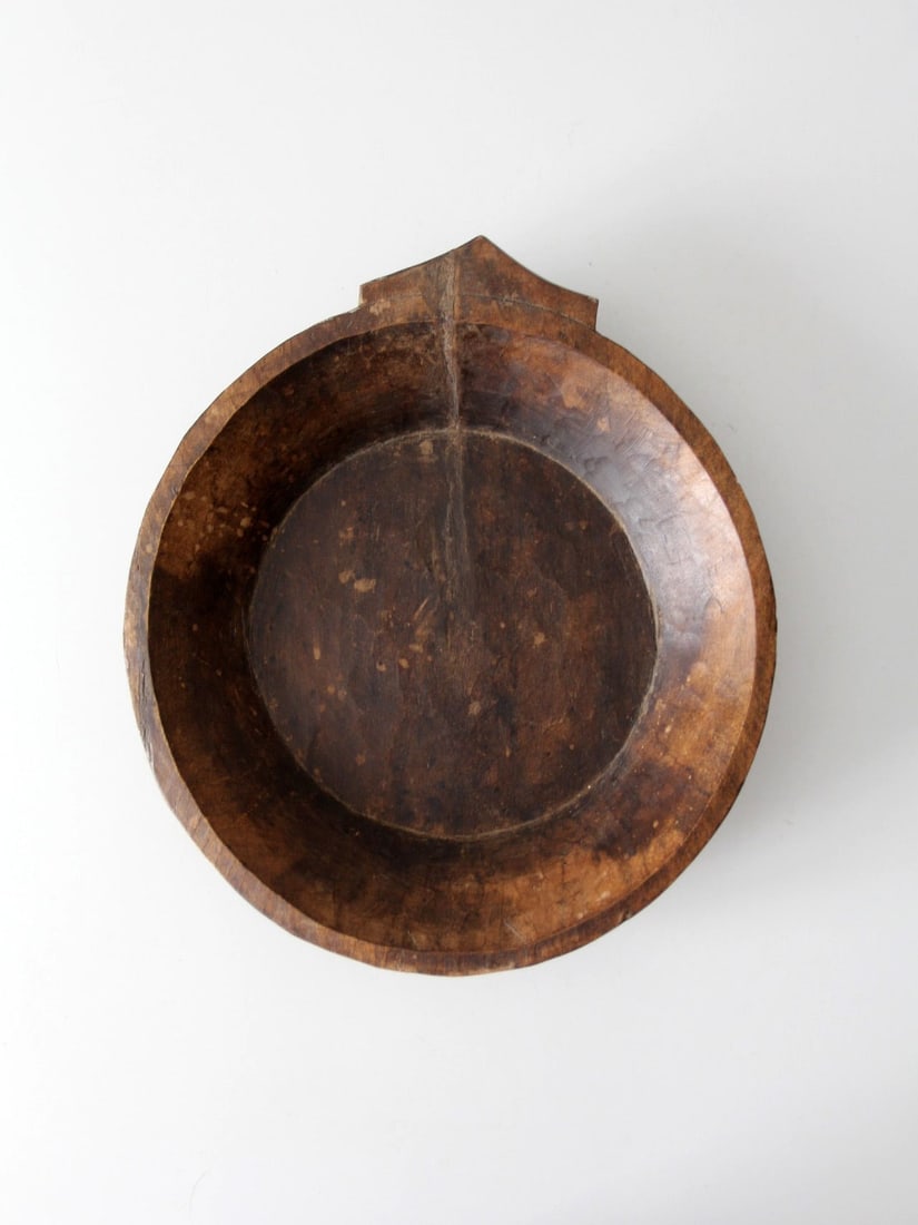 Late 19th Century Hand-Carved Indian Dough Bowl (1 of 10)