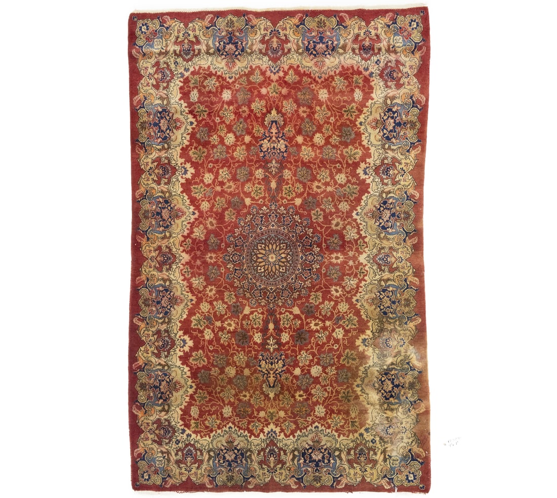 Handmade Semi-Antique Oriental Floral Wool Rug 4'5 x 7'1 Vintage Style (1 of 16)