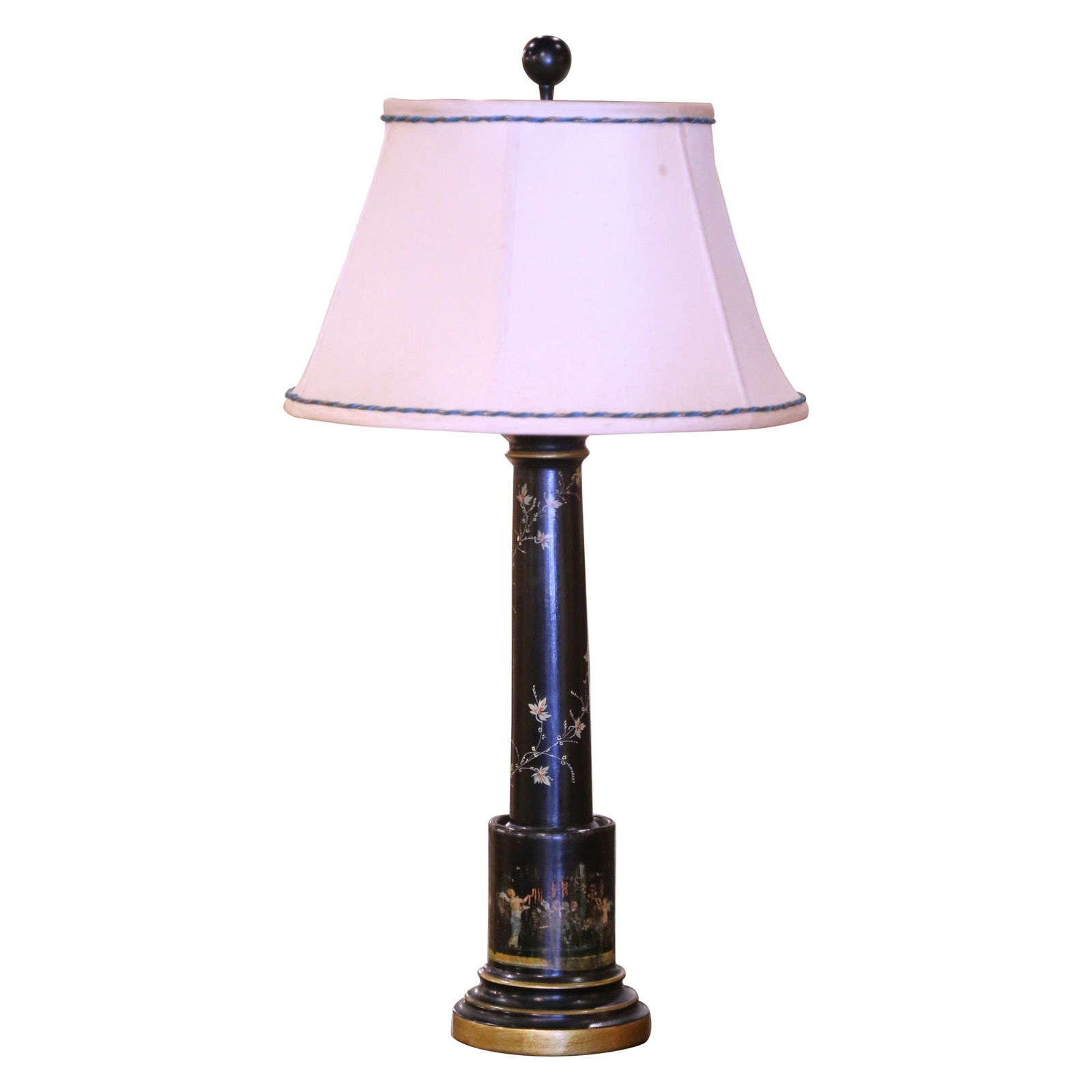 19th Century French Directoire Hand Painted Tole Lamp (1 of 6)