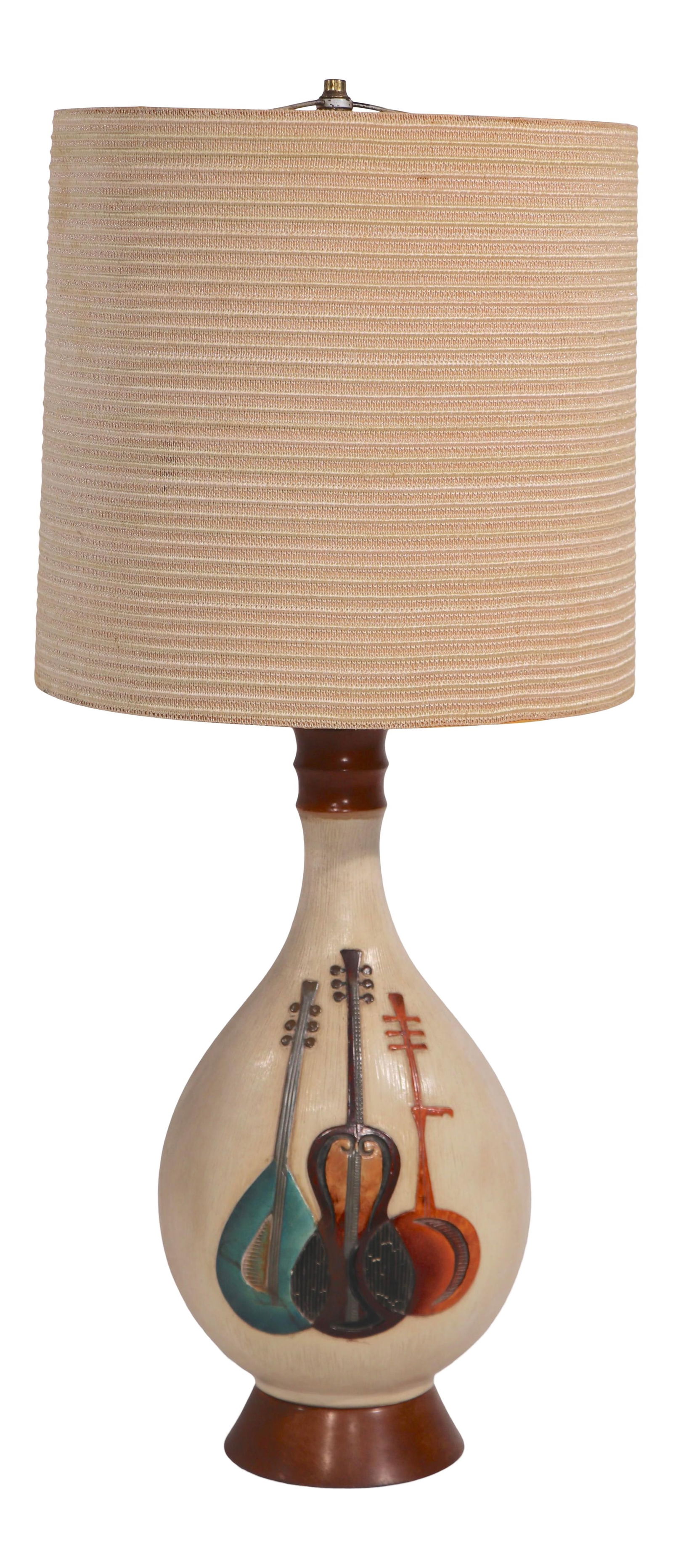 Whimsical 1960 Fortune Lamp Mid Century Music Theme Table Lamp (1 of 10)