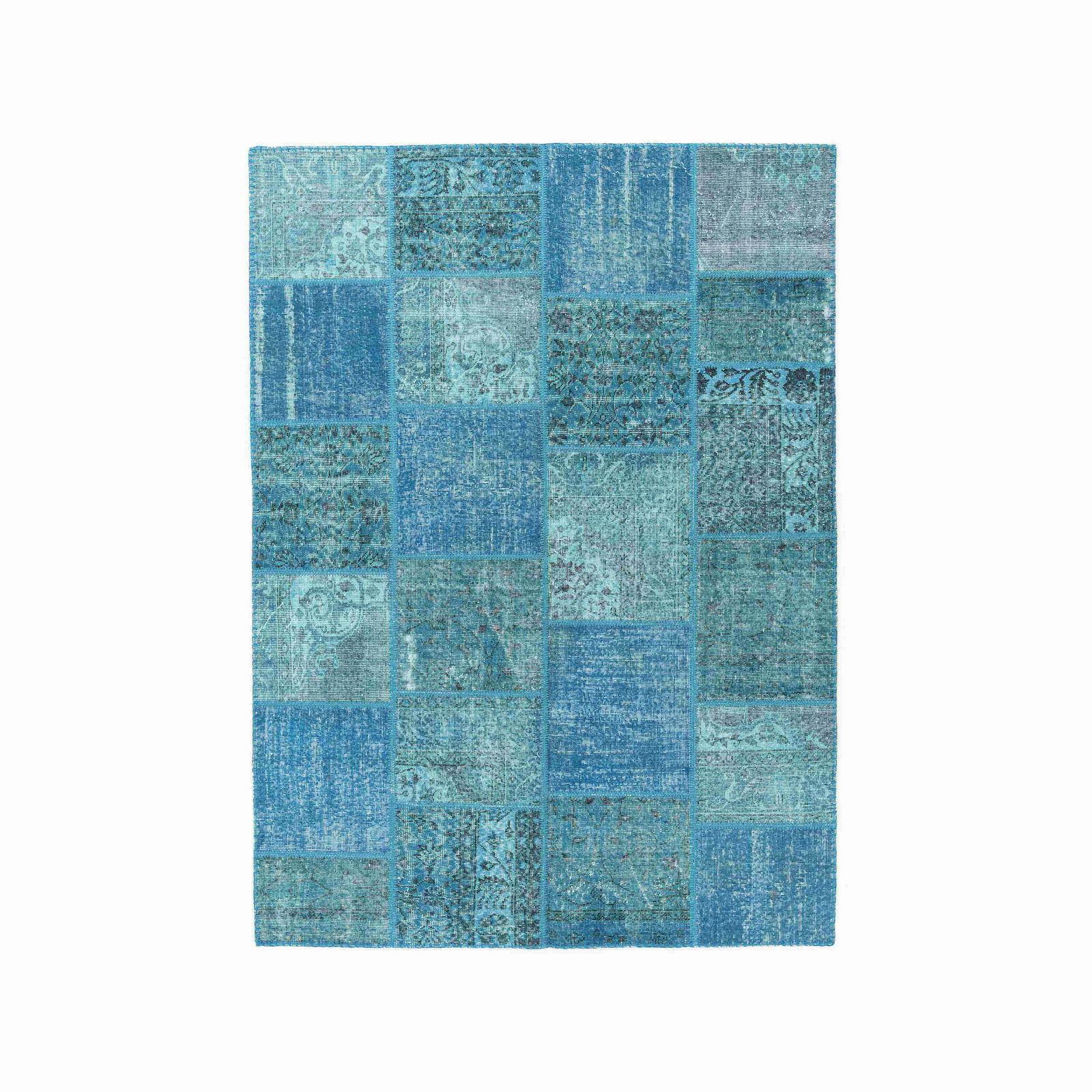 Authentic Handmade Patchwork Carpet Wool On Wool 66.9 x 94.5 Inches (1 of 8)