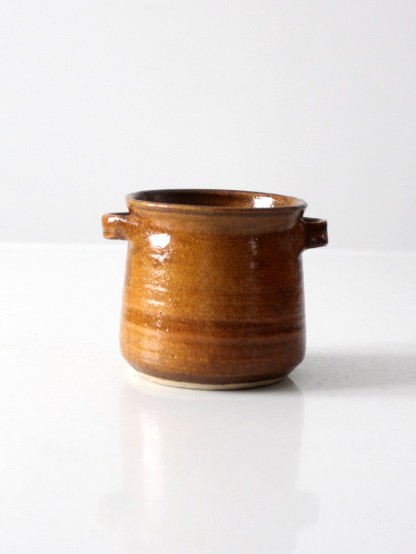 1970s Signed Vintage Studio Pottery Vase with Handles (1 of 10)