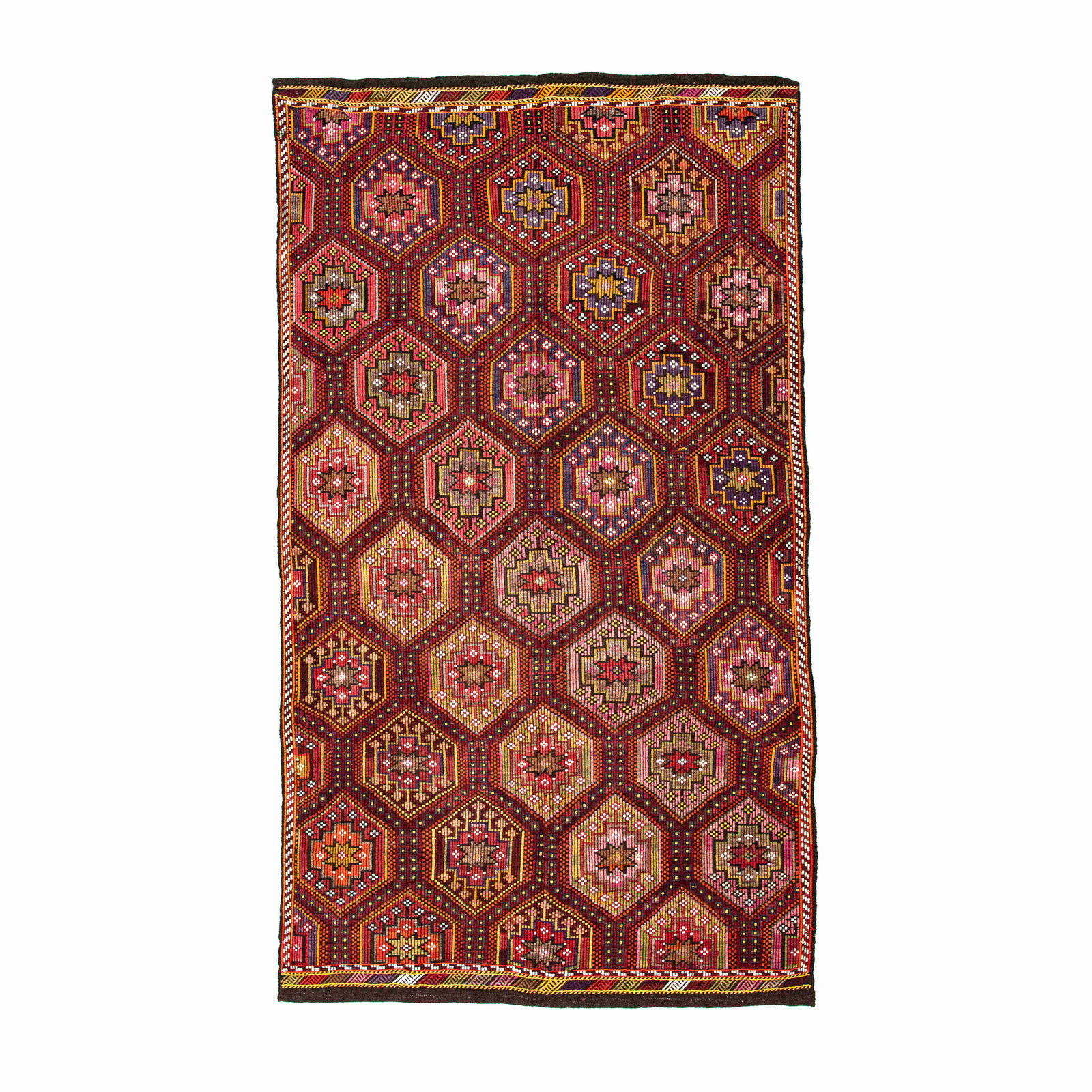 Authentic Handmade Cicim Wool On Wool Kilim Rug 68.9 x 126 (1 of 8)