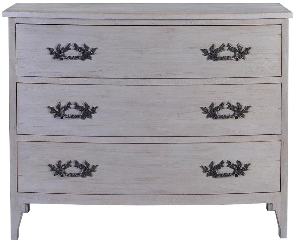 Swedish Gustavian Style Pewter Gray 3-Drawer Chest with Brass Hardware (1 of 5)
