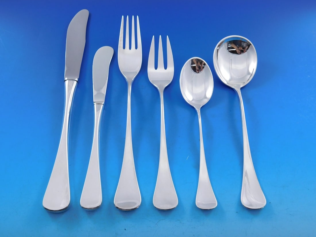 W&S Sorensen Patricia Sterling Silver Flatware Set 50 Pieces Mid-Century Modern (1 of 7)