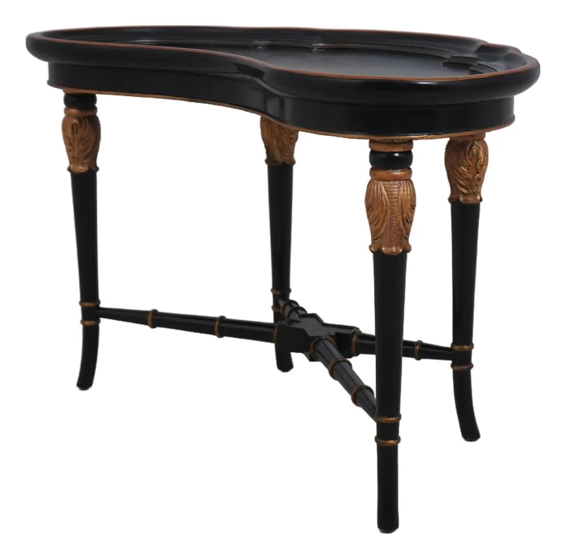 Maitland Smith Chinoiserie Painted Coffee Table 36x22 Black (1 of 10)