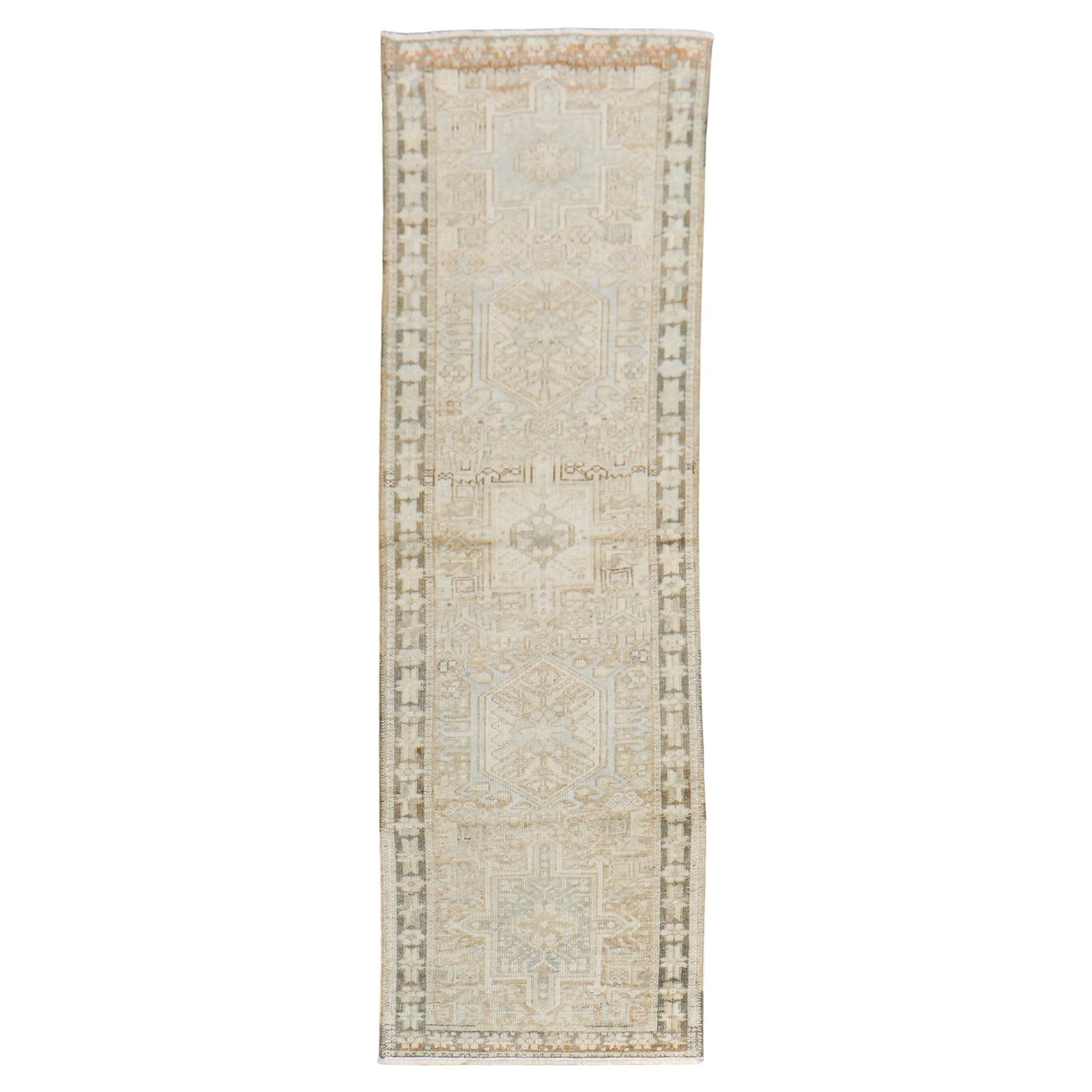 Vintage Persian Heriz Runner 22x72 Hand-Woven Wool Tribal Style (1 of 5)