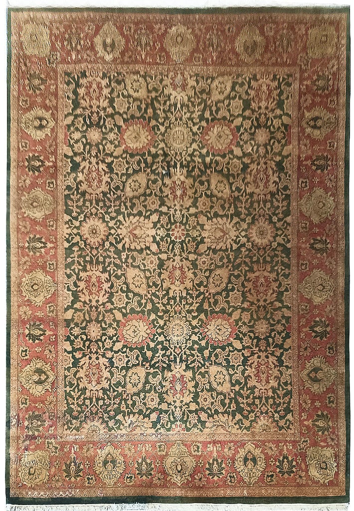 Handmade 8 x 10.4 Dark Green Jaipur Rug Wool Area Rug (1 of 10)