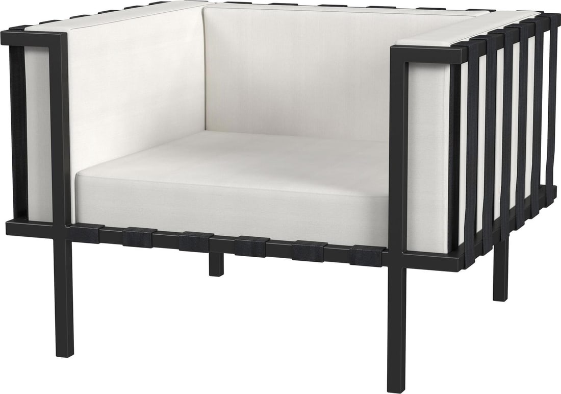 Butler Norway Outdoor Chair in White Fabric Foam: Butler Norway Outdoor Chair in White Fabric Foam Enhance your outdoor living space with this Sleek Patio Chair, designed for contemporary aesthetics. This chair from the Norway Outdoor Collection feat