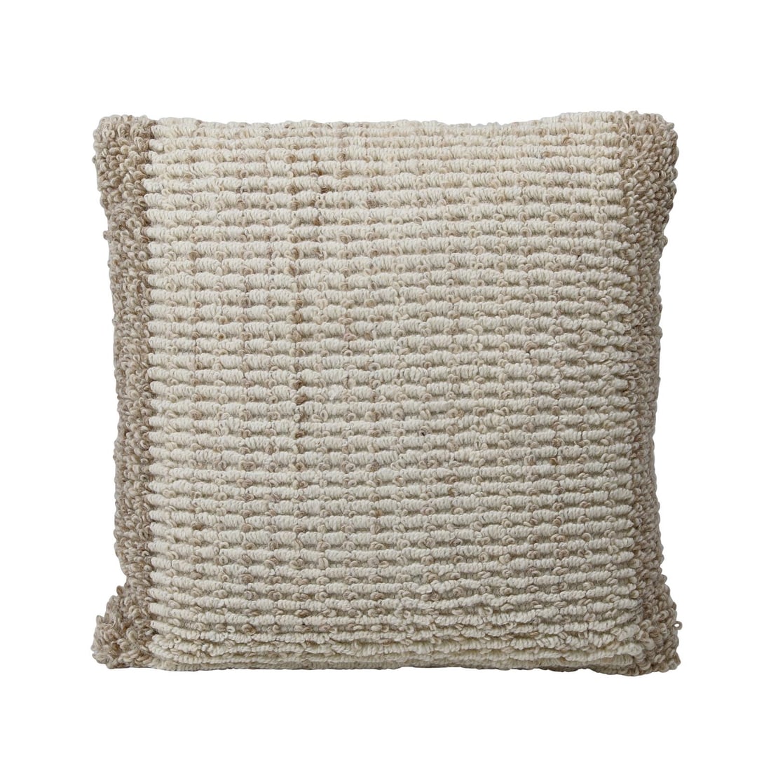 Aadan Handwoven Wool Pillow 20 Inch Beige Ivory: Aadan Handwoven Wool Pillow 20 Inch Beige Ivory Enhance your living space with this elegant 20-inch pillow, featuring a sophisticated ivory and beige color scheme. Crafted from handwoven wool, this de