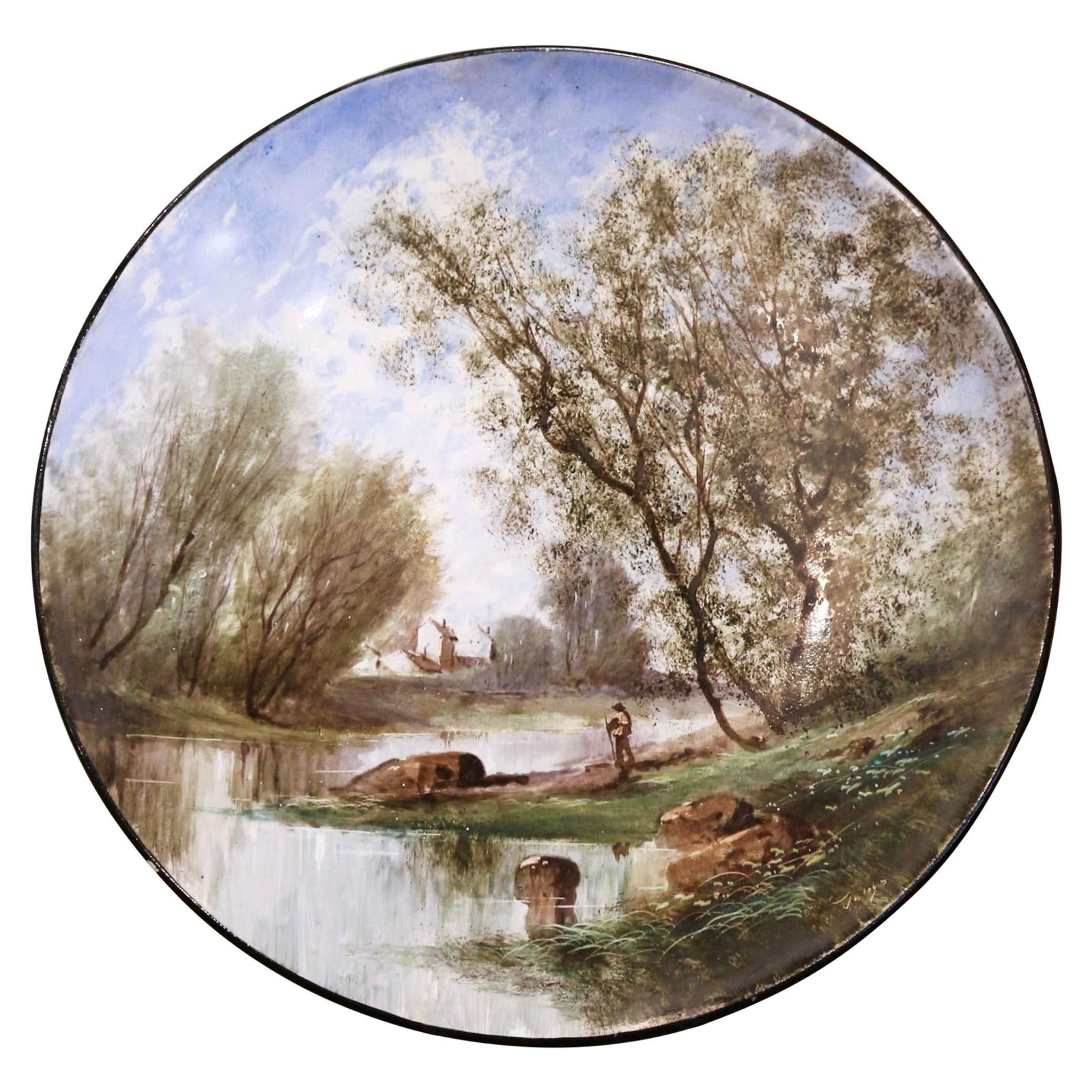 19th Century Limoges Hand-Painted Porcelain Wall Platter France (1 of 8)