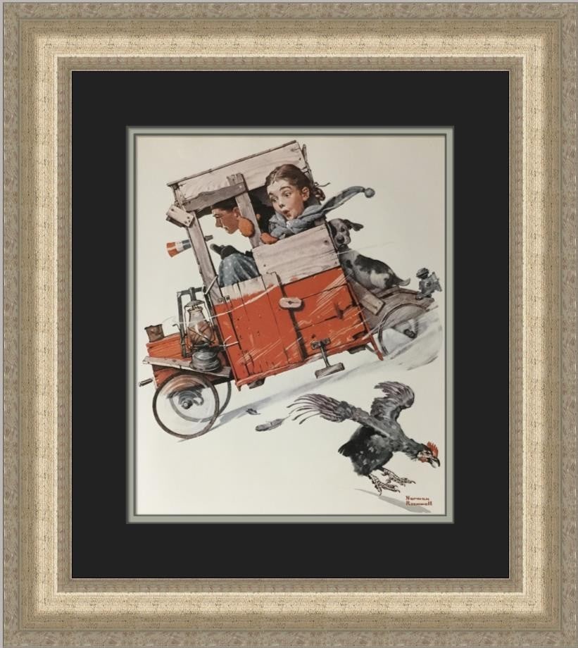 Norman Rockwell Soap Box Racer Custom Framed Print 1975 Americana Art (1 of 2)