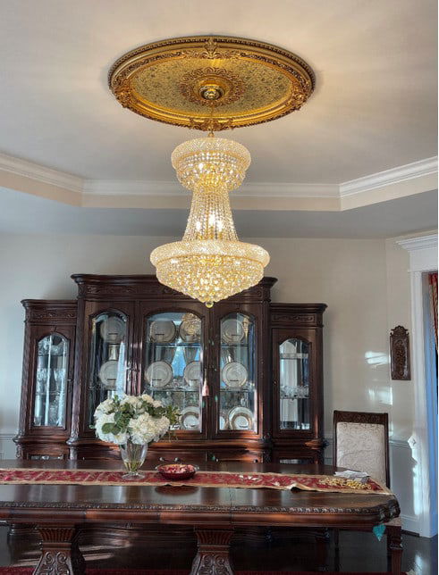 Artistry Primo 15-Light Gold Crystal Chandelier 32-inch Modern Empire Style (1 of 6)