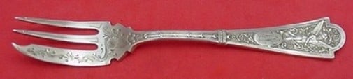 Shiebler Cupid Sterling Silver Pastry Fork 5 3/4 Brite Cut Monogrammed (1 of 1)