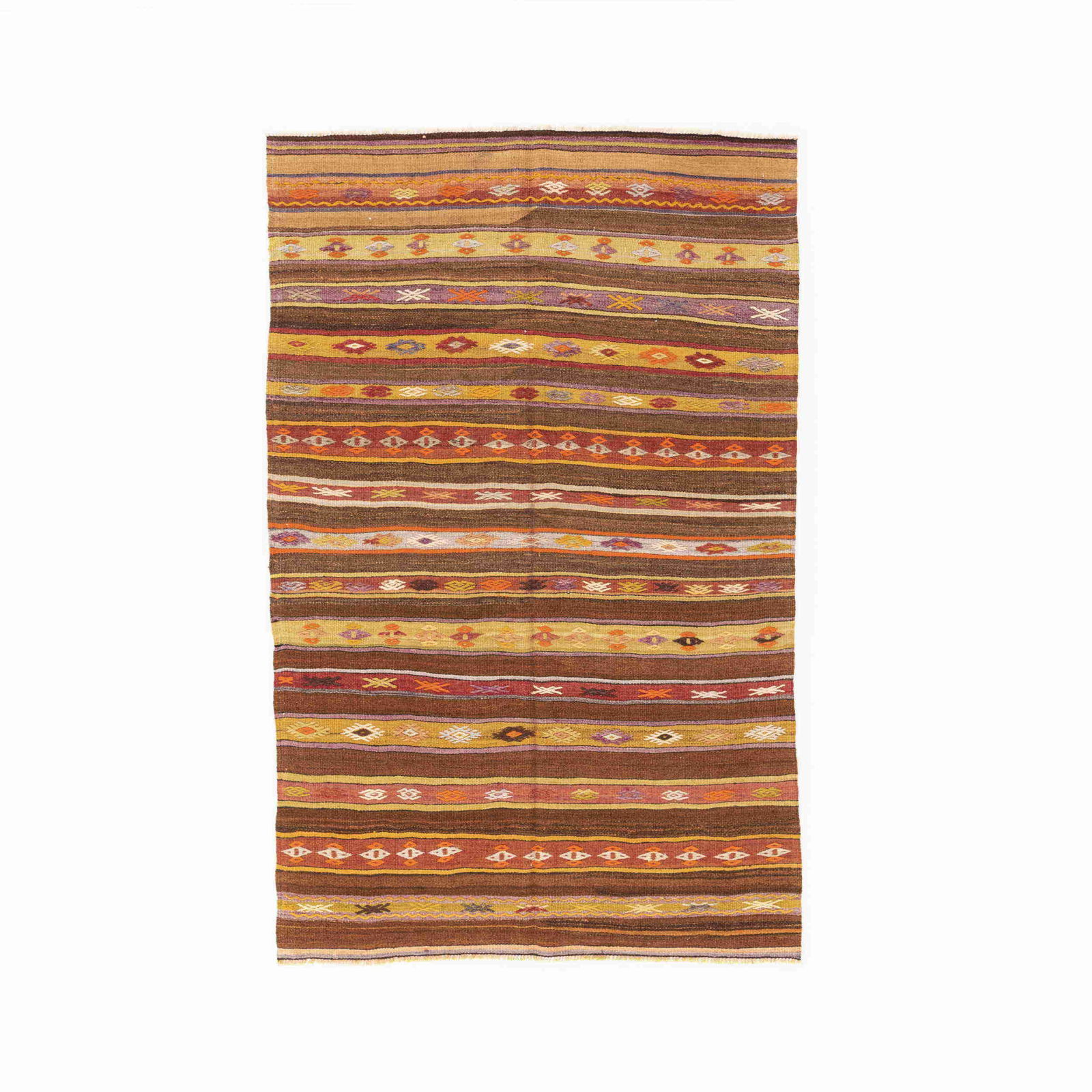 Authentic Handmade Anadol Wool On Wool Kilim 55.1 x 88.6 Inches (1 of 8)