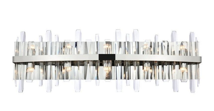 Serena 10 Light Chrome Modern Wall Sconce 36 Inch Crystal Fixture (1 of 7)
