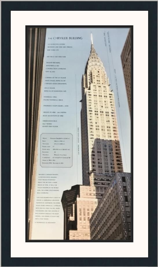 Custom Framed Chrysler Building Print 30 x 18 Modern Art Lithography (1 of 4)
