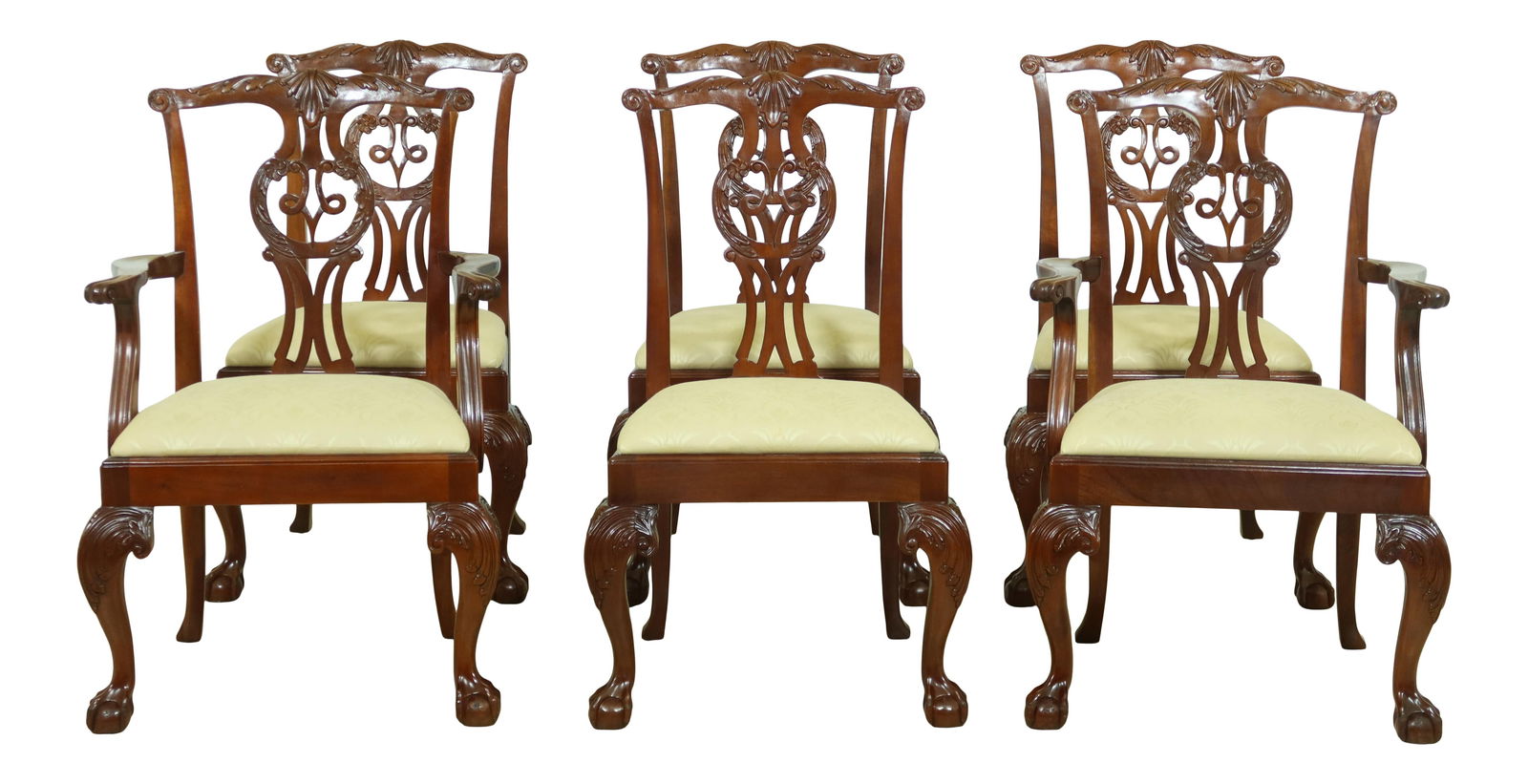 Set of 6 Baker Chippendale Mahogany Dining Chairs with Claw Feet (1 of 10)