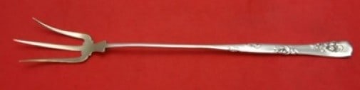 Gorham Whiting Rose & Scroll Gold Washed Sterling Silver Lettuce Fork 9" (1 of 2)