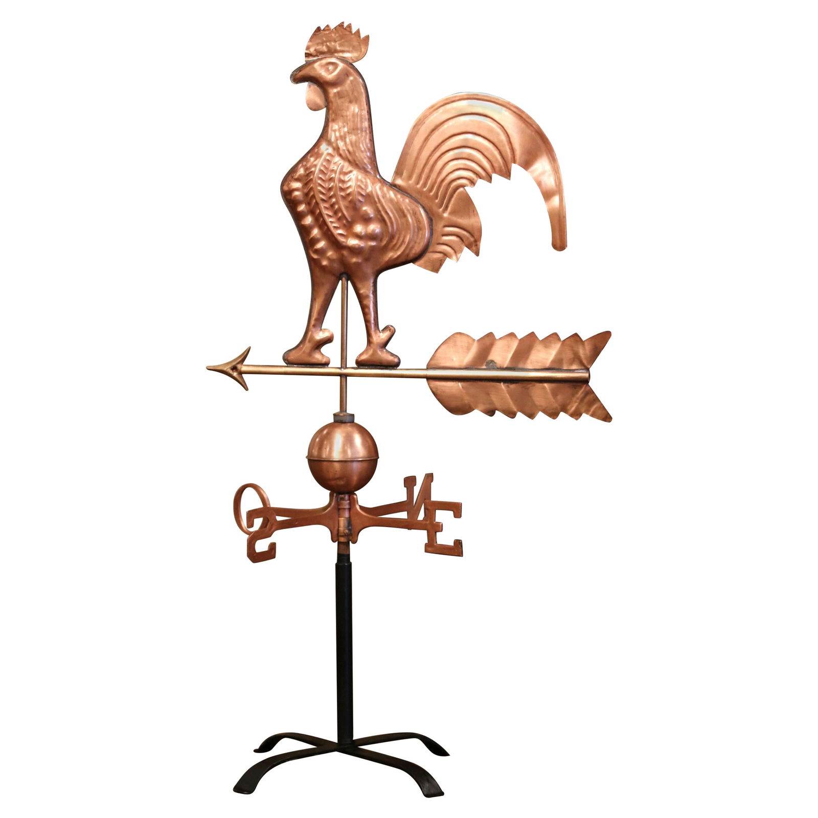 19th Century French Patinated Copper Rooster Weather Vane Antique (1 of 11)