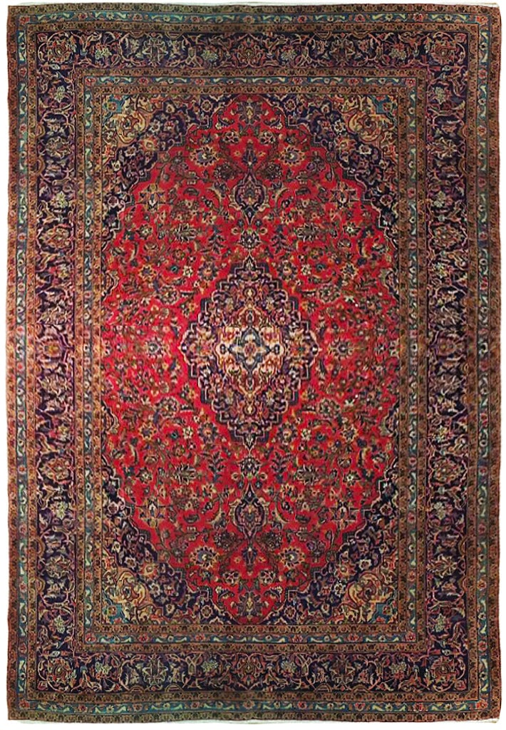 8'3 x 12' Red Classic Persian Kashan Rug Handcrafted by Artisans (1 of 6)