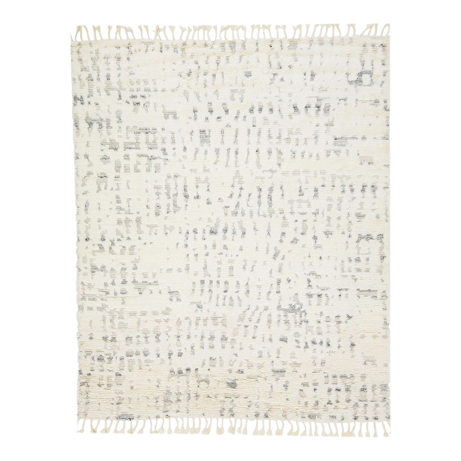 Beige Abstract Wool Rug 8' x 10' Moroccan Style Handcrafted (1 of 7)