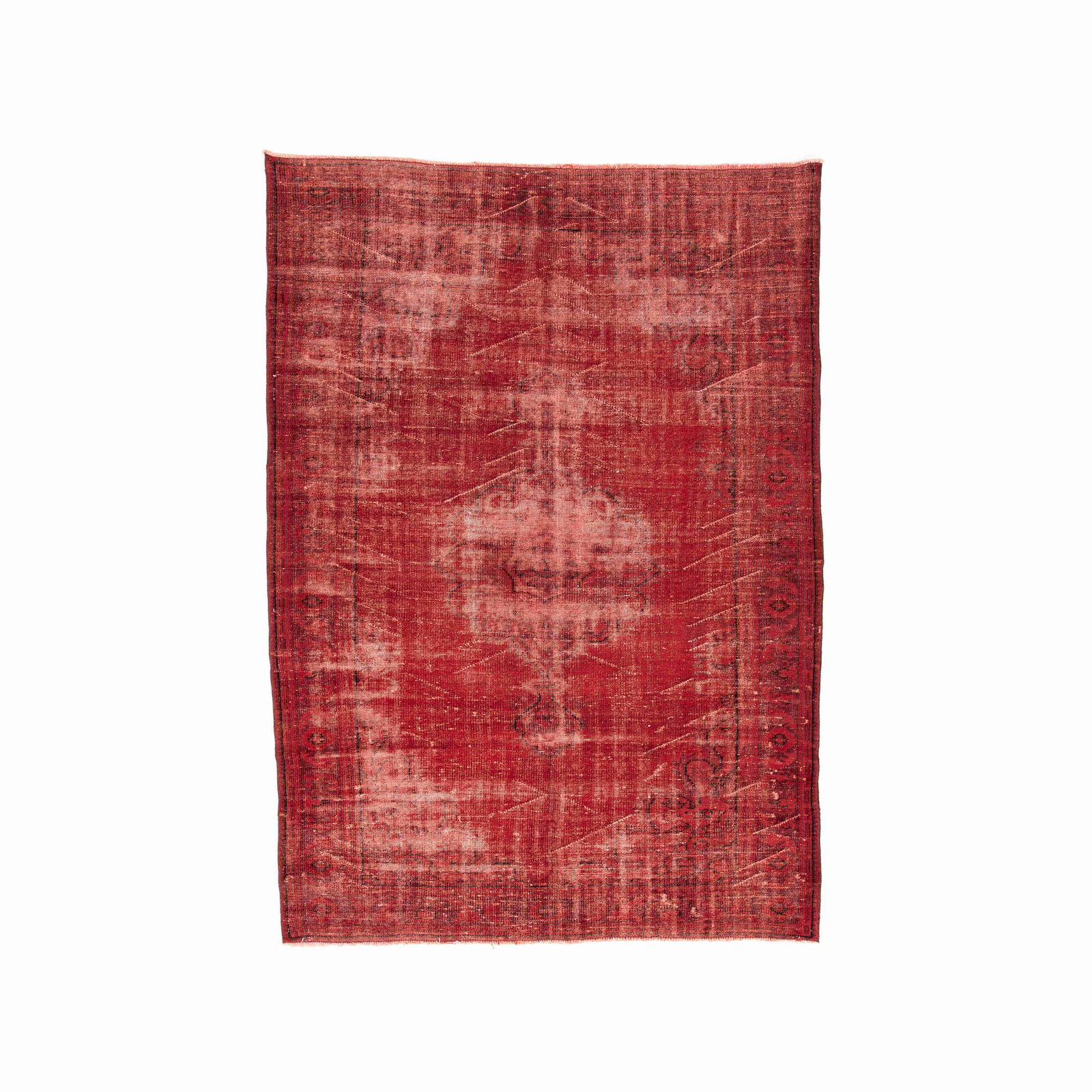 Authentic Handmade Vintage Carpet Wool on Cotton 69.7 x 97.6 Inches (1 of 8)