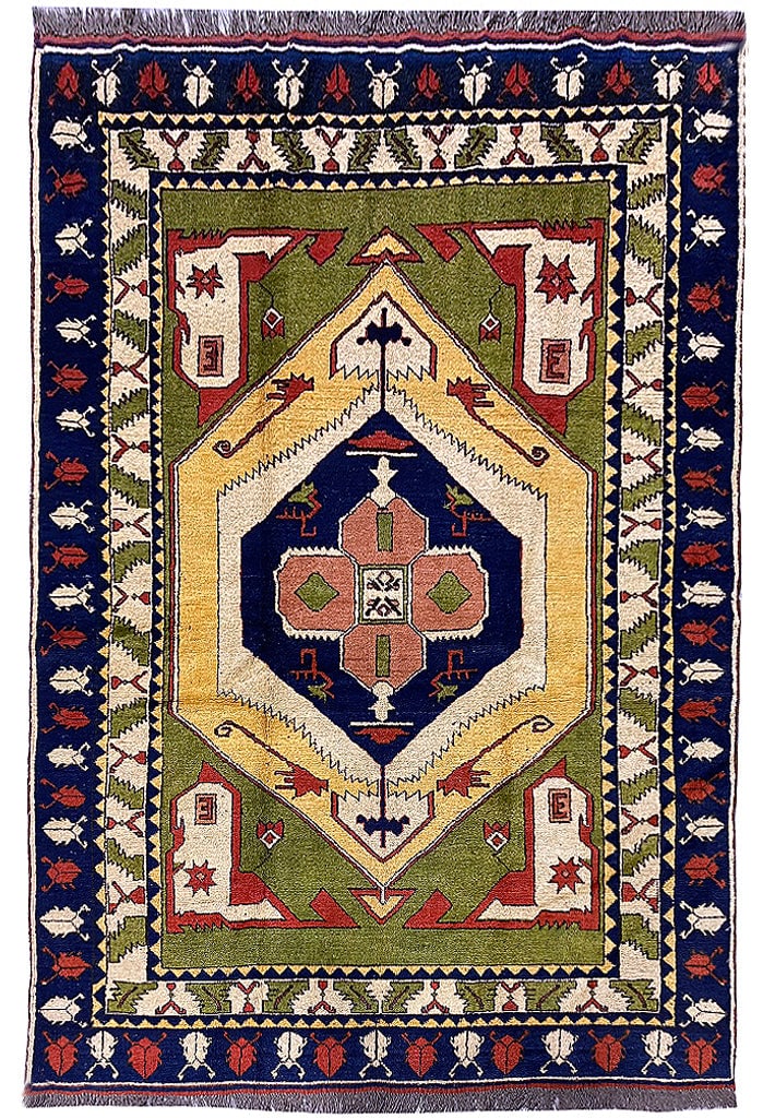 5.3 x 7.7 Green Kazak Area Rug (1 of 10)